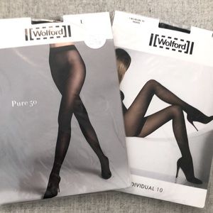 Two pairs black Wolford tights